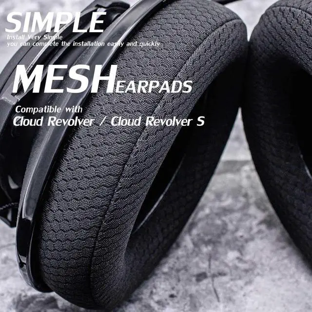 Alt view image 5 of 7 - Revolver Ear Pads for Cloud Revolver/Revolver S Headset I Thicker 1 Inch Enhanced Memory Foam - Breathable Mesh Upgrade More Comfort by