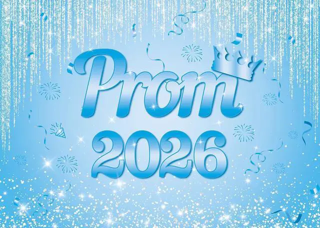 Alt view image 5 of 5 - Blue Prom 2026 Graduation Backdrop 8x6ft | Class of 2026 Congratulations Grad Party Decoration Glitter Sequin Bokeh Graduation Students Photography Backdrop