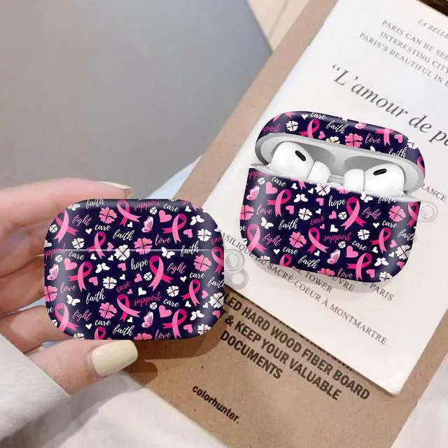 Alt view image 5 of 6 - Compatiable with AirPod Pro 2nd/1st Generation Case,Lightweight & Durable Resistant Hard Case with Keychain,Stylish Design AirPod Case Cover for Women(Pink Ribbon Bow)
