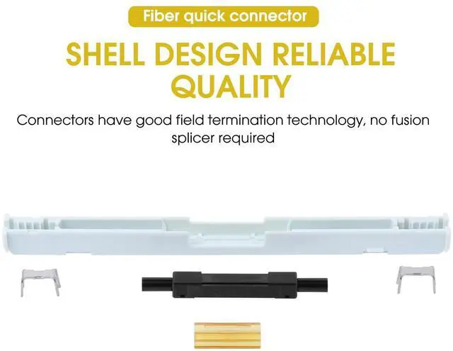 Alt view image 4 of 6 - 10-Pack Fiber Optic Quick Connector Optical Fiber Mechanical Splice for 2.00 * 3.00mm Fiber Optic Drop Cable