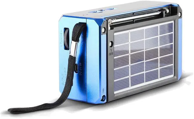 Alt view image 3 of 7 - R-37-BL 6-Band (AM, FM, SW1 - SW4) Bluetooth LED Flashlight Solar Radio (2021 Model) | LED Flashlight, 5V USB Charging Port, USB Charging Cord, TF/USB Inputs, Telescoping Antenna