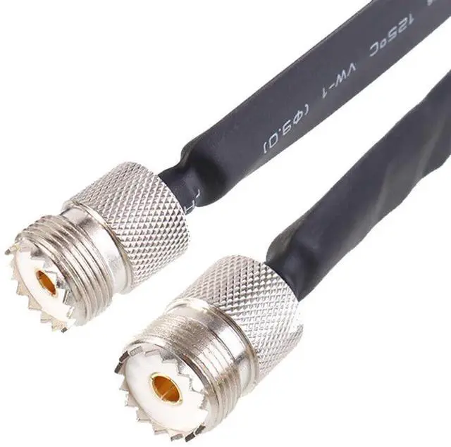 Alt view image 5 of 7 - 2 Pieces Door/Window Pass Through Flat Coaxial Cable SO239 UHF Female to UHF Female