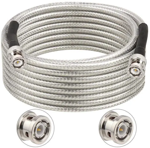 Main image of BNC Male to BNC Male Cable 15FT, RG58 Coaxial Cable, Solid Copper Core, Double Shielded Low Loss RF Cable for CCTV, Video, Radio, Oscilloscope, Test Equipment