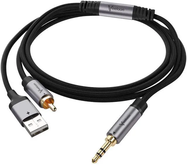 Main image of DAC 192KHz Digital to Analog Audio Converter Cable 5 FT,SPDIF Coaxial RCA Male to 3.5mm AUX Male Jack Adapter, USB Powered Braided Hi-Fi Stereo Audio Cord for HDTV, PS5, Blu-Ray, Speaker, Headphone