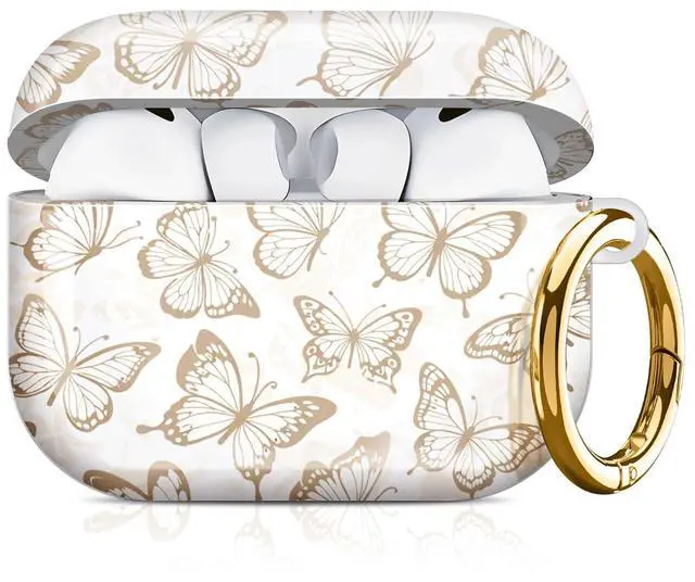 Main image of Compatible with AirPod Pro 3 Case 2025,Shockproof Hard Protective Case,Wireless Charging Compatible, Trendy Elegant Design Cover for Women Men(Butterfly Background Texture)