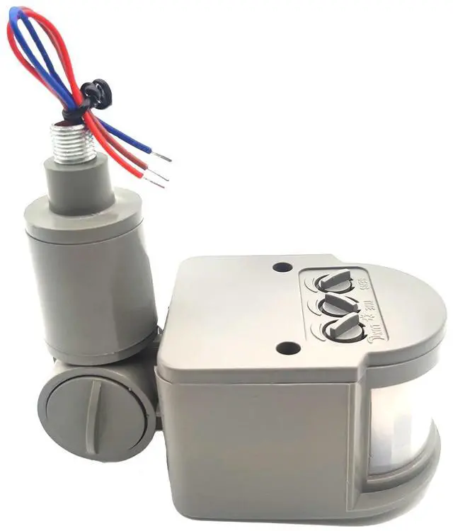 Main image of PIR Motion Detector, Motion Sensor Replacement, AC110-220V, Waterproof Outdoor,Human Body Sensor for LED Light, Auto Dusk to Dawn Inductor Switch (Gey)