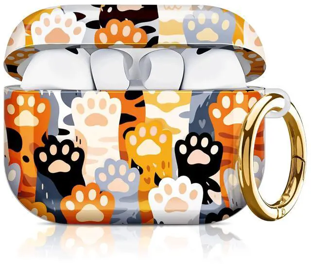 Main image of Compatible with AirPod Pro 3 Case 2025,Shockproof Hard Protective Case,Wireless Charging Compatible, Trendy Elegant Design Cover for Women Men(Colorful Animal Paws)