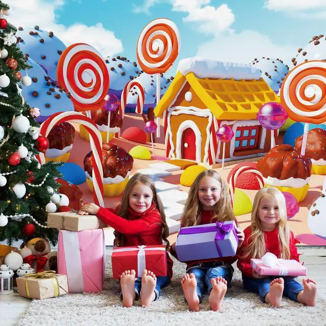 Alt view image 7 of 7 - 16 x 7 ft Christmas Gingerbread Garage Door Cover Decorations Candy Extra Large Xmas Ginger Bread Printed Hanging Door Backdrop Garage Cover for Christmas Eve Holiday Party Decor Supplies