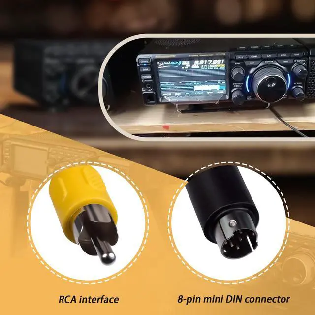 Alt view image 4 of 6 - 8-Pin Mini DIN to RCA Male Connector,1.5m/5FT,Full Braid,Plug&Play | Fit for YAESU FT-710 FT710 FT-100 FT-857 FT-450,Reserve Sufficient Space to Avoid Wire Pulling and Entanglement