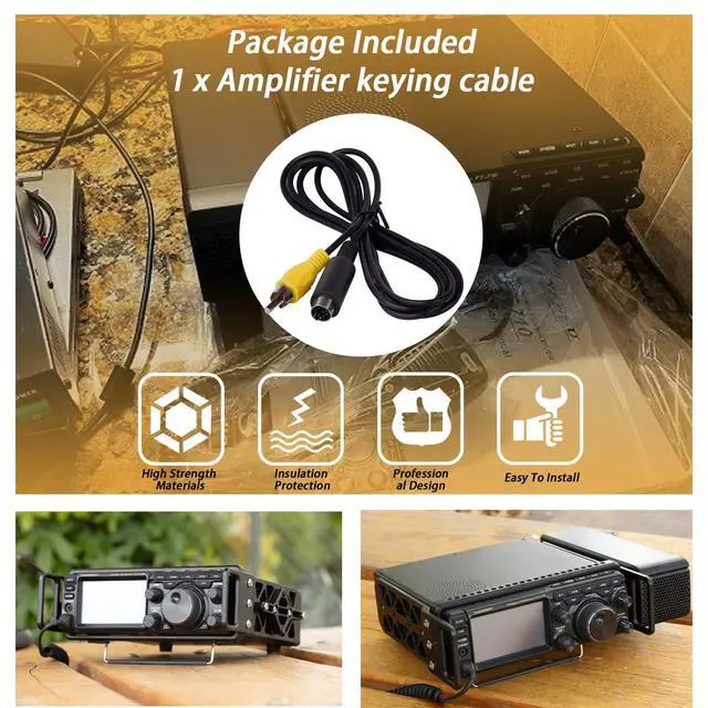 Alt view image 5 of 6 - 8-Pin Mini DIN to RCA Male Connector,1.5m/5FT,Full Braid,Plug&Play | Fit for YAESU FT-710 FT710 FT-100 FT-857 FT-450,Reserve Sufficient Space to Avoid Wire Pulling and Entanglement