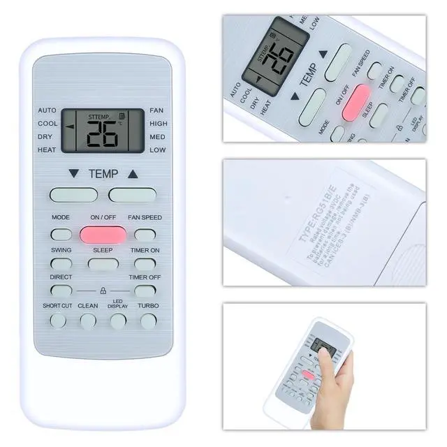 Alt view image 2 of 5 - RG51G5(1)/CEU1 RG51G5(1)/EU1Replacement Remote Control Intended for Midea Air Conditioner MAW06R1CWT MAW10R1BWT MAW05M1BWT