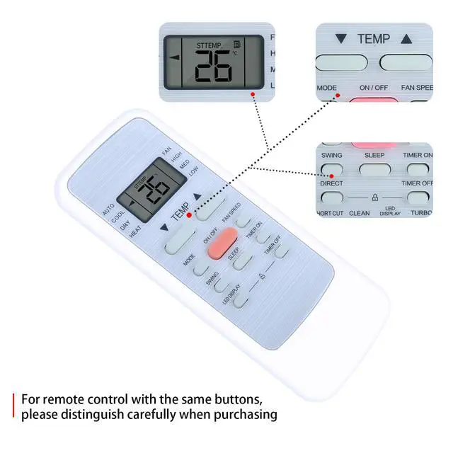 Alt view image 3 of 5 - RG51G5(1)/CEU1 RG51G5(1)/EU1Replacement Remote Control Intended for Midea Air Conditioner MAW06R1CWT MAW10R1BWT MAW05M1BWT