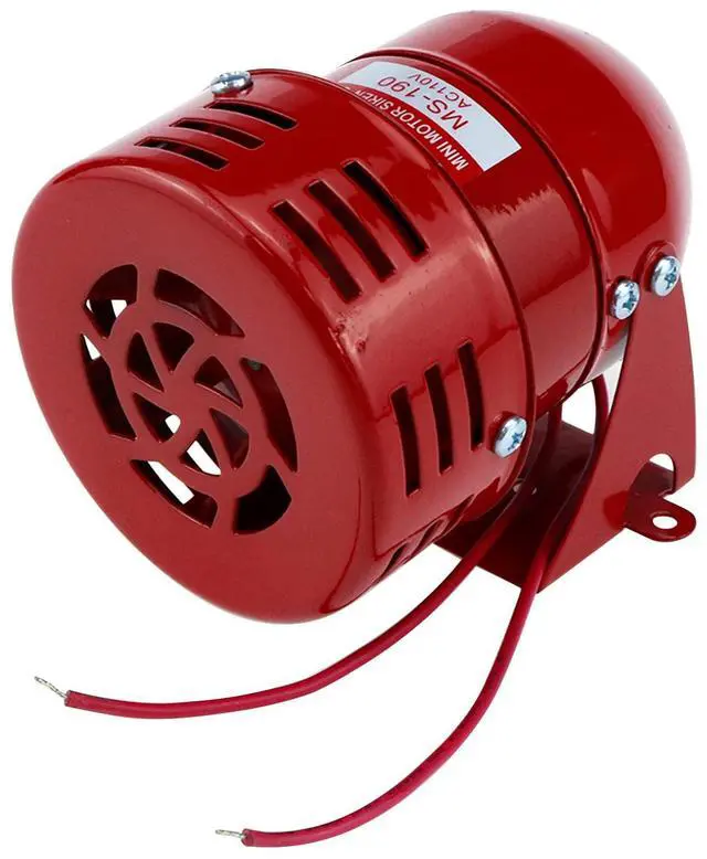 Main image of Motor Siren Red 1Pc AC 110V 114dB Industry Electric Motor Alarm Driven Siren, Horn Sound Buzzer Alarms Bell for Home, Industries, Stores and Security Alarm System