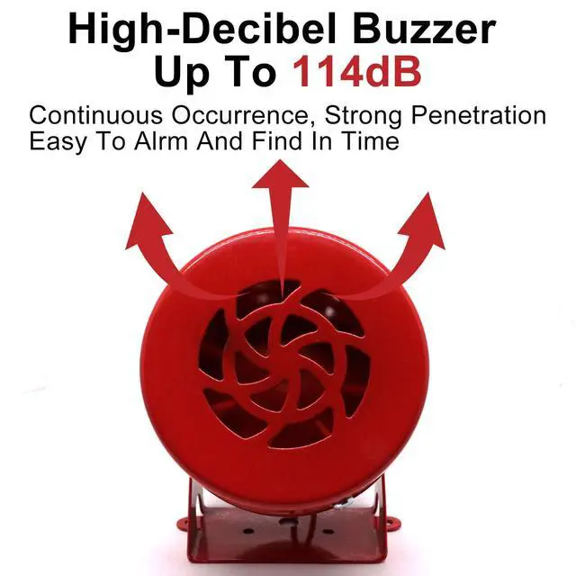 Alt view image 4 of 7 - Motor Siren Red 1Pc AC 110V 114dB Industry Electric Motor Alarm Driven Siren, Horn Sound Buzzer Alarms Bell for Home, Industries, Stores and Security Alarm System
