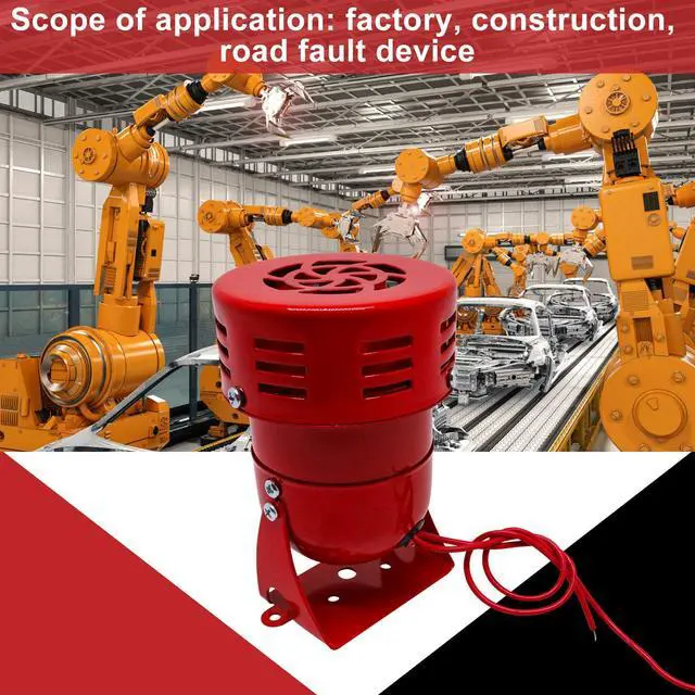 Alt view image 5 of 7 - Motor Siren Red 1Pc AC 110V 114dB Industry Electric Motor Alarm Driven Siren, Horn Sound Buzzer Alarms Bell for Home, Industries, Stores and Security Alarm System