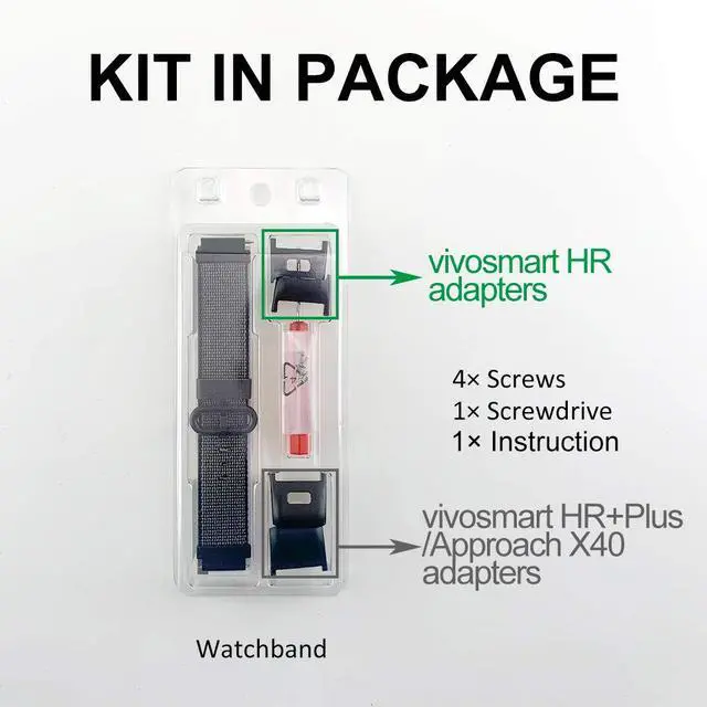 Alt view image 5 of 5 - Classic Nylon Weave Band Compatible with vivosmart HR HR+Plus Approach X10 X40 Replacement Bands Smart Watch Strap with Accessory Adpaters