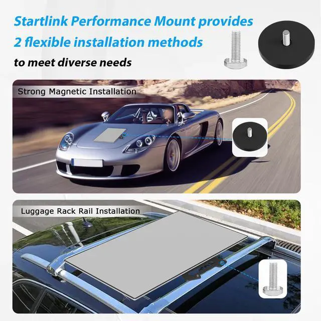 Alt view image 3 of 6 - Starlink Performance Gen 3 Mount, Starlink Performance Flat Magnetic Mount Kit with Stainless Steel Adapter, Fits RV, Boat, Metal or Roof Rails for Extreme Climates