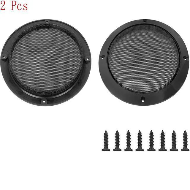 Alt view image 3 of 7 - 8" Universal Speaker Grille Mesh Cover, Round Decorative Ring Woofer Protection Grille Protective Cover for Cars Home Stereo DIY Accessories Black with 8Pcs Screws - (2 Pcs)