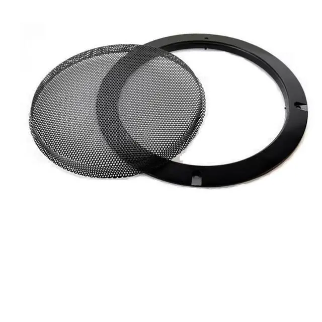 Alt view image 4 of 7 - 8" Universal Speaker Grille Mesh Cover, Round Decorative Ring Woofer Protection Grille Protective Cover for Cars Home Stereo DIY Accessories Black with 8Pcs Screws - (2 Pcs)