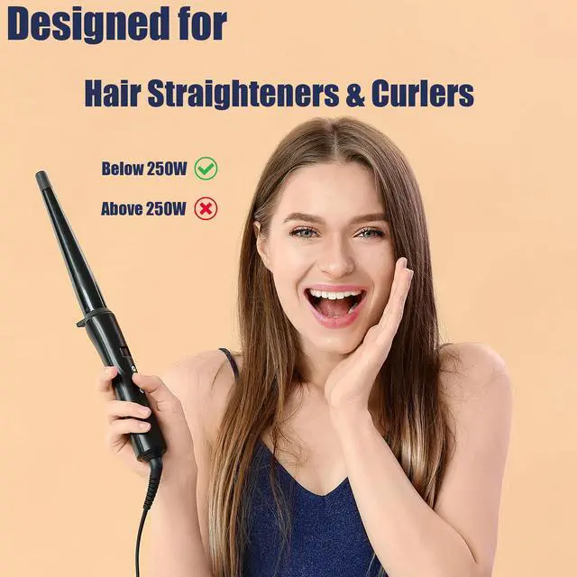 Alt view image 2 of 6 - Travel Voltage Converter Step Down, 250W International Power Adapter for Hair Straightener/Curling Iron, Including UK/US/EU/AU/IT/India Universal Plug Adapter (Black)