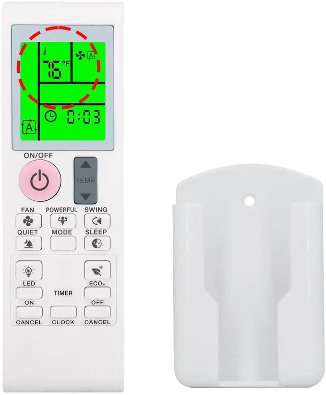 Main image of Replacement for Daikin White Remote Control with Wall Holder 2531835 2543304