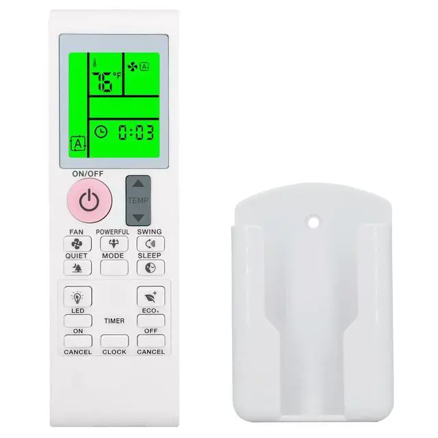 Alt view image 3 of 7 - Replacement for Daikin White Remote Control with Wall Holder 2531835 2543304