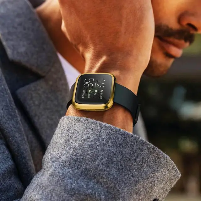 Alt view image 7 of 7 - Compatible Case for Fitbit Versa 2, 6 Packs Ultra Rugged Cover Plated Case with Screen Protector, Scratch-Resist All Around Protective Accessories for Fitbit Versa 2 Smartwatch