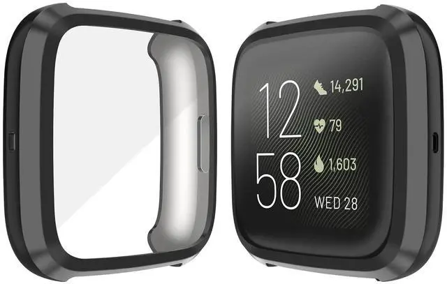 Alt view image 3 of 7 - Compatible Case for Fitbit Versa 2, 6 Packs Ultra Rugged Cover Plated Case with Screen Protector, Scratch-Resist All Around Protective Accessories for Fitbit Versa 2 Smartwatch