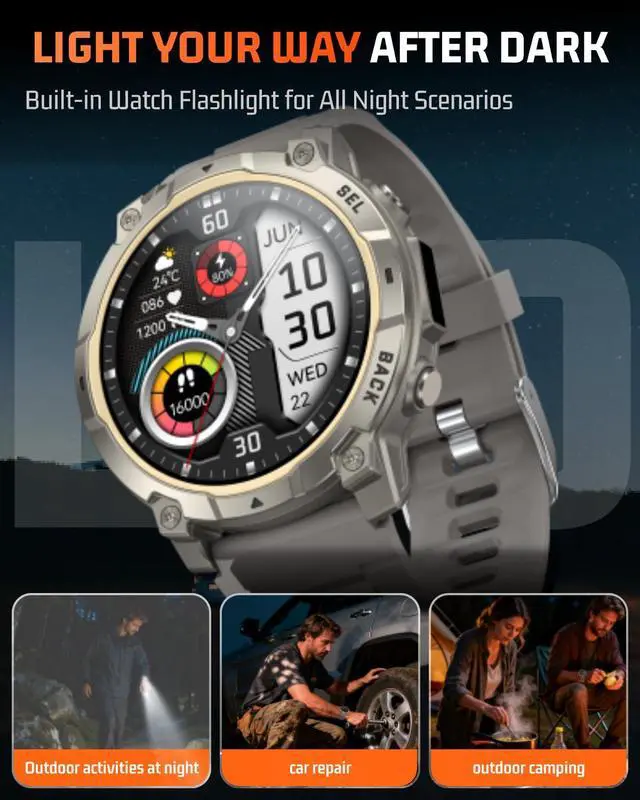 Alt view image 3 of 6 - Mens Smart Watch - Bluetooth Calling, IP68, 24/7 Sleep Monitor, Fitness Step Tracker, 110 Sports Modes, for Android iOS (Light Gray, 1.51)