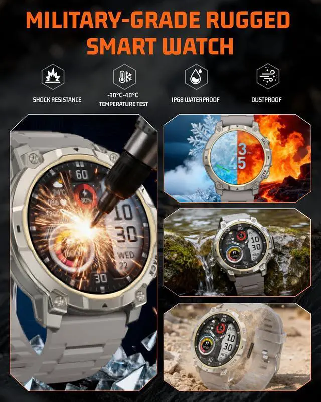 Alt view image 2 of 6 - Mens Smart Watch - Bluetooth Calling, IP68, 24/7 Sleep Monitor, Fitness Step Tracker, 110 Sports Modes, for Android iOS (Light Gray, 1.51)