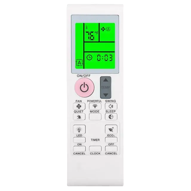Alt view image 6 of 7 - Replacement for Daikin White Remote Control with Wall Holder 2531835 2543304