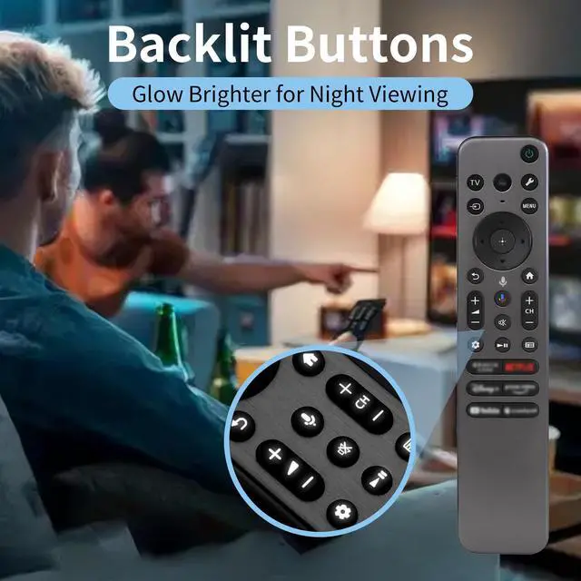 Alt view image 5 of 7 - RMF-TX910U Voice Remote with Backlit Keys & Beep Locator Function, Fit for Sony BRAVIA XR/KD Series X77L A95L X95L X93L A80L X90L A75L