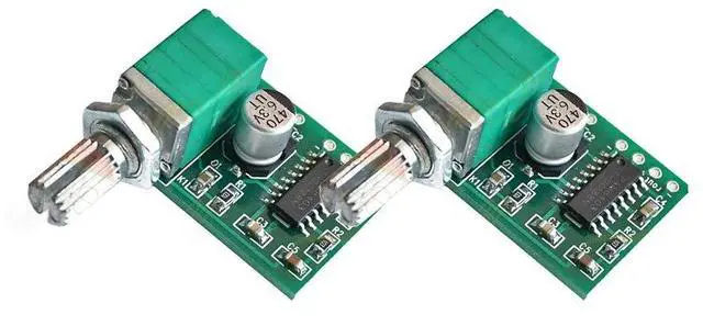 Main image of 2PCS PAM8403 3W Stereo Audio Power Amplifier Board Module Super Mini DC 5V with Volume Control Potentionmeter