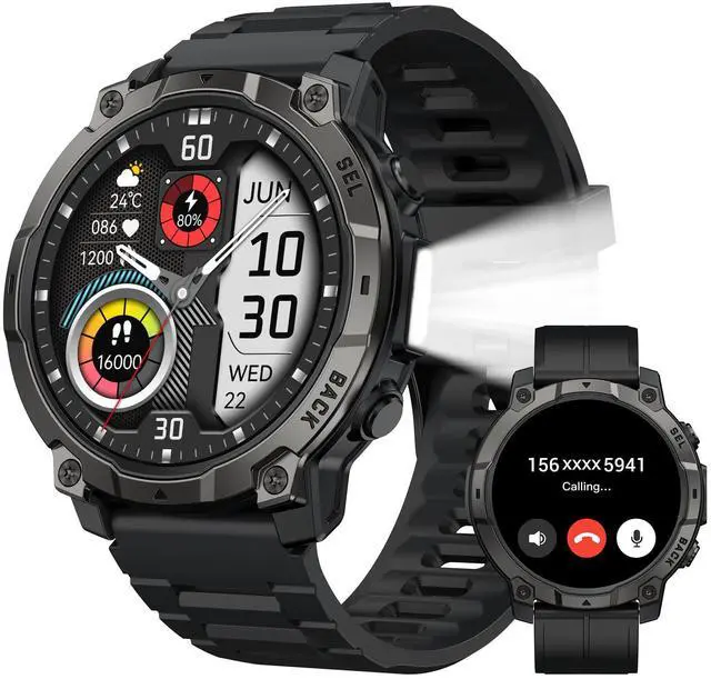 Main image of Mens Smart Watch - Bluetooth Calling, IP68, 24/7 Sleep Monitor, Fitness Step Tracker, 110 Sports Modes, for Android iOS (Jet Black, 1.51)