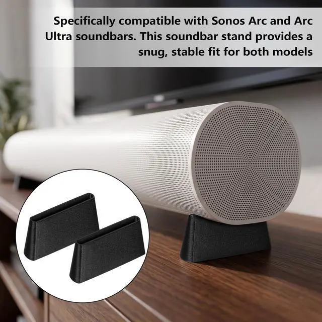 Alt view image 4 of 6 - Soundbar Stand Compatible with Sonos Arc & Arc Ultra, Riser Base Elevator for TV Soundbar with Non-Slip Feet, 2-Pack,Tool-Free Setup (40mm)