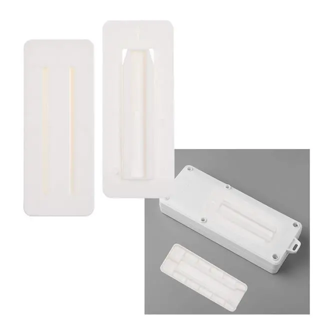 Alt view image 5 of 7 - Self Adhesive Power Strip Holder 10 Pack - No Drill Extension Block Wall Mount Fixator - Easy to Install Sliding Design - for Home, Kitchen, Office - Attaches to Wood, Plastic, Metal, Ceramic