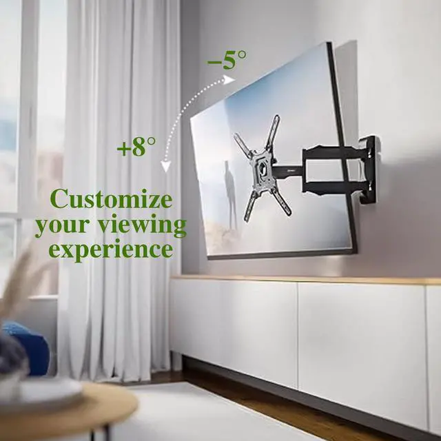 Alt view image 7 of 7 - Full Motion TV Wall Mount for Most 32-55 Inch TVs Articulating Swivel & Tilt TV Bracket Fits VESA 400x400mm, Holds up to 71 lbs