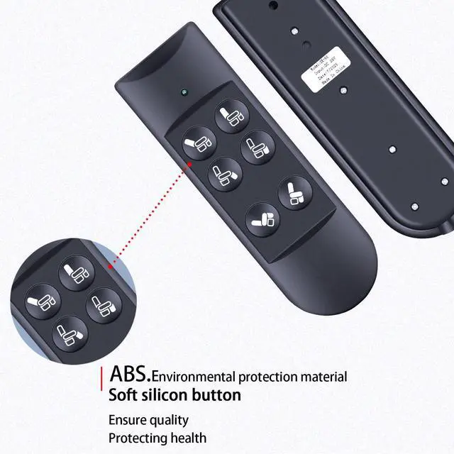 Alt view image 5 of 6 - 6 Button 5 Pin Lift Chair Remote Replacement fit for Home Power Recline Hand Control, for Okin, for Dewert, for Limoss, for Golden, for Catnapper