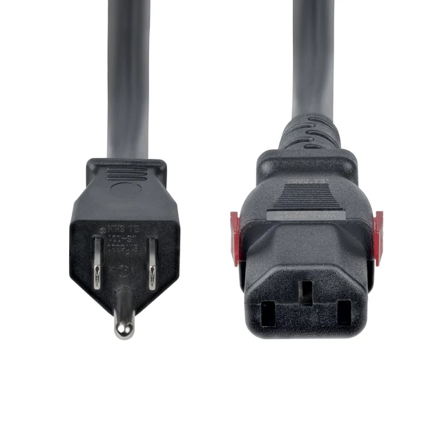 Alt view image 4 of 4 - 10ft Heavy Duty Power Cord, 15A 125V, 14AWG (10FT-LC15A-POWERCORD) | NEMA 5-15P to Locking C13, UL Listed, Replacement AC Computer Power Cable