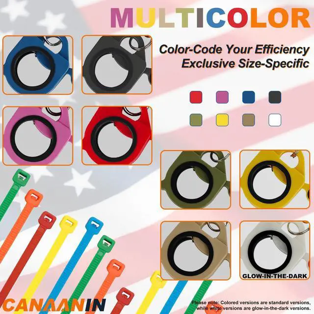 Alt view image 5 of 7 - Zip Tie Holder Cable Tie Holder Heavy-Duty Colored Upgraded for Tool Belt Organized Strong Efficient for Electrician Tool Storage Reusable Portable 6 Pack (Colorful)