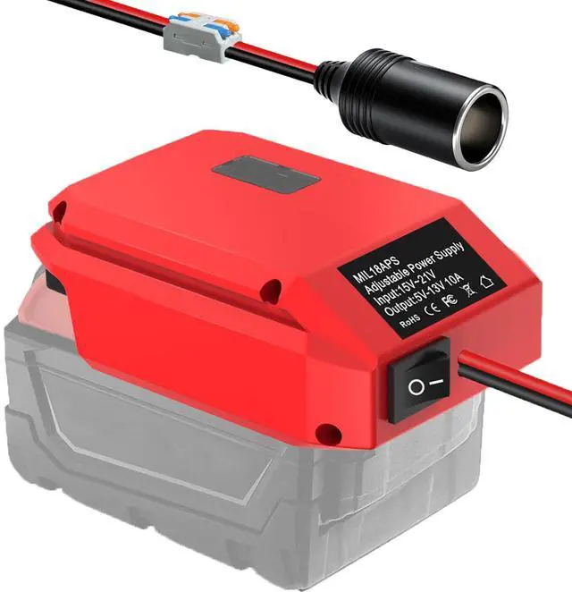 Main image of 18V to12V Step Down Converter for Milwaukee M-18 Battery,DC Voltage Battery Power Adapter,Cigarette Lighter Adapter Perfect for upgrading Power Tools, LED Strip Lights,Robotics DIY Projects