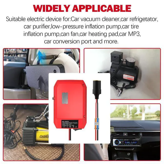 Alt view image 3 of 7 - 18V to12V Step Down Converter for Milwaukee M-18 Battery,DC Voltage Battery Power Adapter,Cigarette Lighter Adapter Perfect for upgrading Power Tools, LED Strip Lights,Robotics DIY Projects