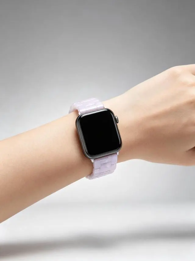 Alt view image 4 of 6 - Resin Band Compatible with Apple Watch Band for Women 38mm 40mm 41mm 42mm 44mm 45mm 46mm 49mm Fashion Lightweight Strap for iWatch Series 11/10/9/8/7/6/5/4/SE/Ultra 3 2 Bracelet Wristband