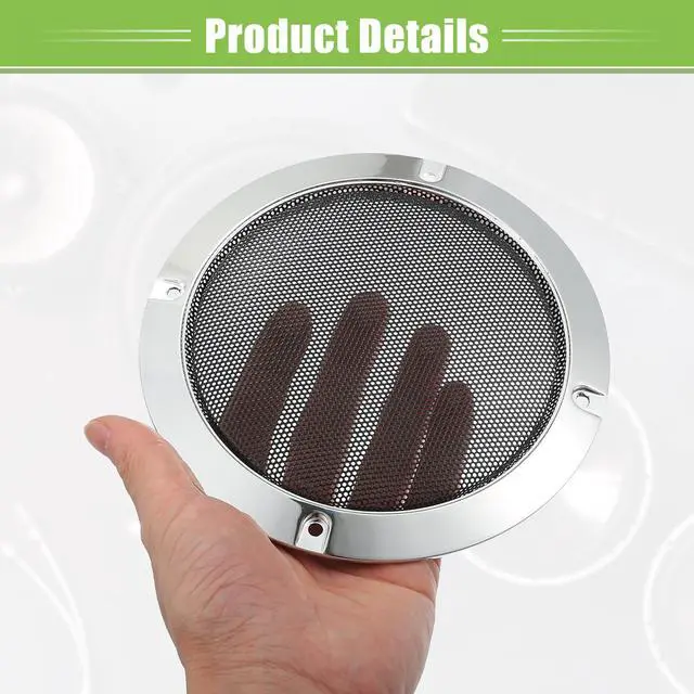 Alt view image 5 of 6 - Universal 5" Car Speaker Grills Cover Mesh Round - Pack of 4 | 5 Inch Audio Speaker Subwoofer Guard Protector Case, with Mounting Screws, Iron, Silver Tone
