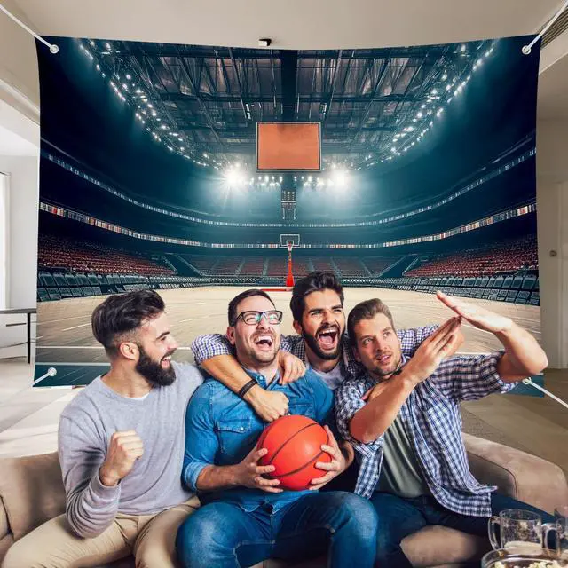 Alt view image 3 of 6 - Basketball Spotlight Court Scene Photography Backdrop Banner - Studio Shooting Background, Sports Party Decor, Event Backdrop Wall 72x43 Inch