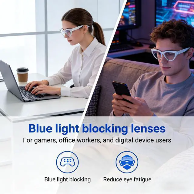 Alt view image 3 of 7 - Smart Bluetooth Glasses Blue Light Blocking Audio Glasses with Built-in Speakers and Mic for Men Women