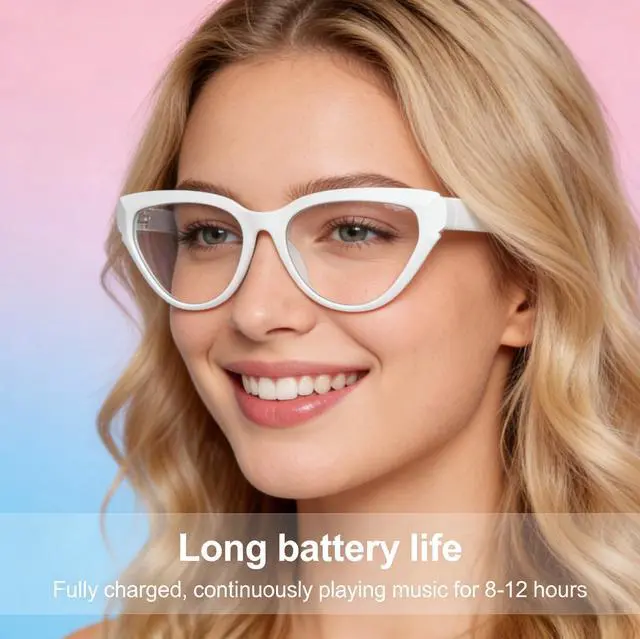 Alt view image 5 of 7 - Smart Bluetooth Glasses Blue Light Blocking Audio Glasses with Built-in Speakers and Mic for Men Women