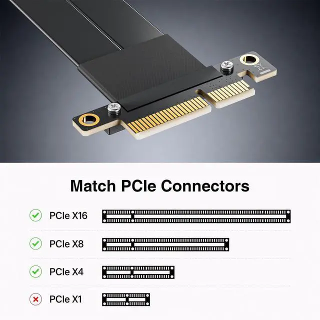 Alt view image 2 of 6 - PCIe 3.0 x4 Extension Cable, Male Straight to Female Straight for GPU/SSD/Server, 20cm/0.66ft