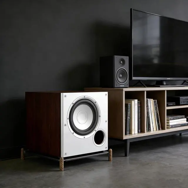 Alt view image 6 of 7 - Wooden Stand for Polk Audio PSW10 10" Powered Subwoofer,Improve The Quality of The Sound and Increase The Distance from The Ground. (14''W×16.13D)