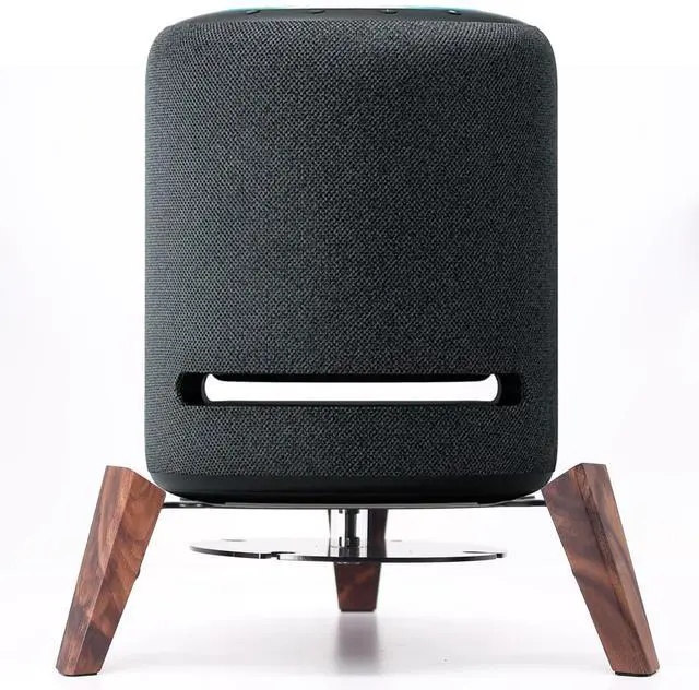 Main image of Wooden Stand for Echo Studio and Homepod 2nd/1st Gen Smart Speaker, Stable Desktop Mount for Better Sound and Home Decoration (Black Walnut)